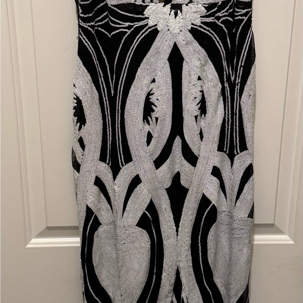 Elegant Black and White Dress